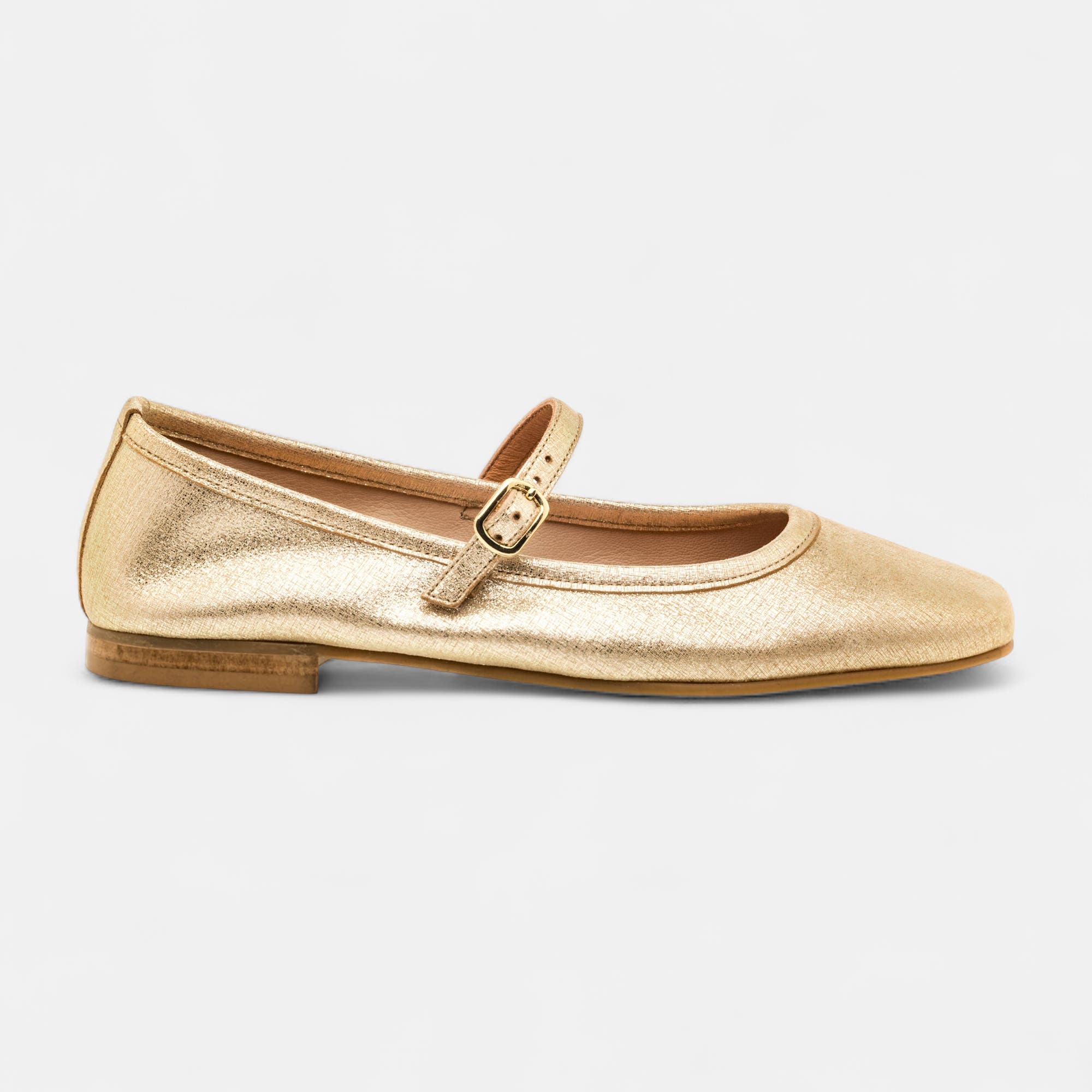 Ballerines Femme en cuir or