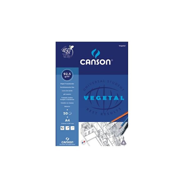 Bloco de Papel Vegetal p/ Desenho A4 90g
