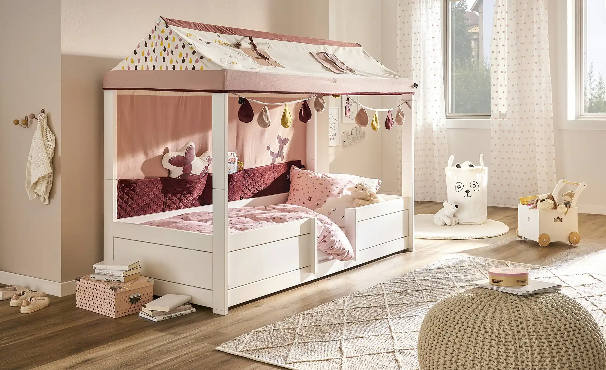 4 in 1 Bett mit Dachkonstruktion