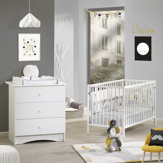 Lit à Barreaux Basic   Blanc        60 x 120 cm   de               Sauthon Baby's Sweet Home