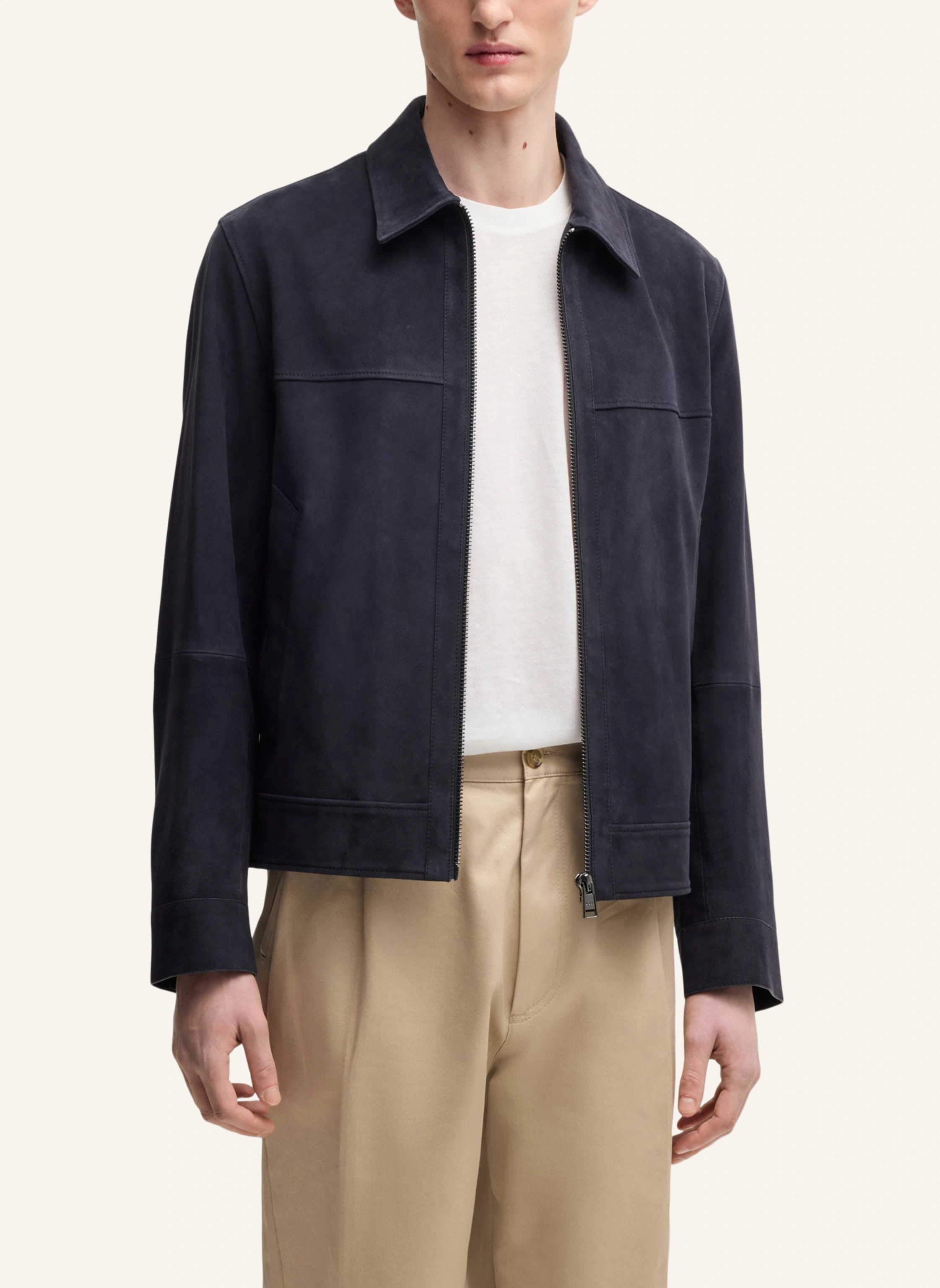 BOSS Lederjacke H-MALBANO5 Regular Fit