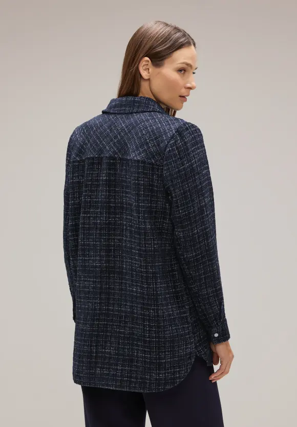 Bouclé Overshirt - deep blue