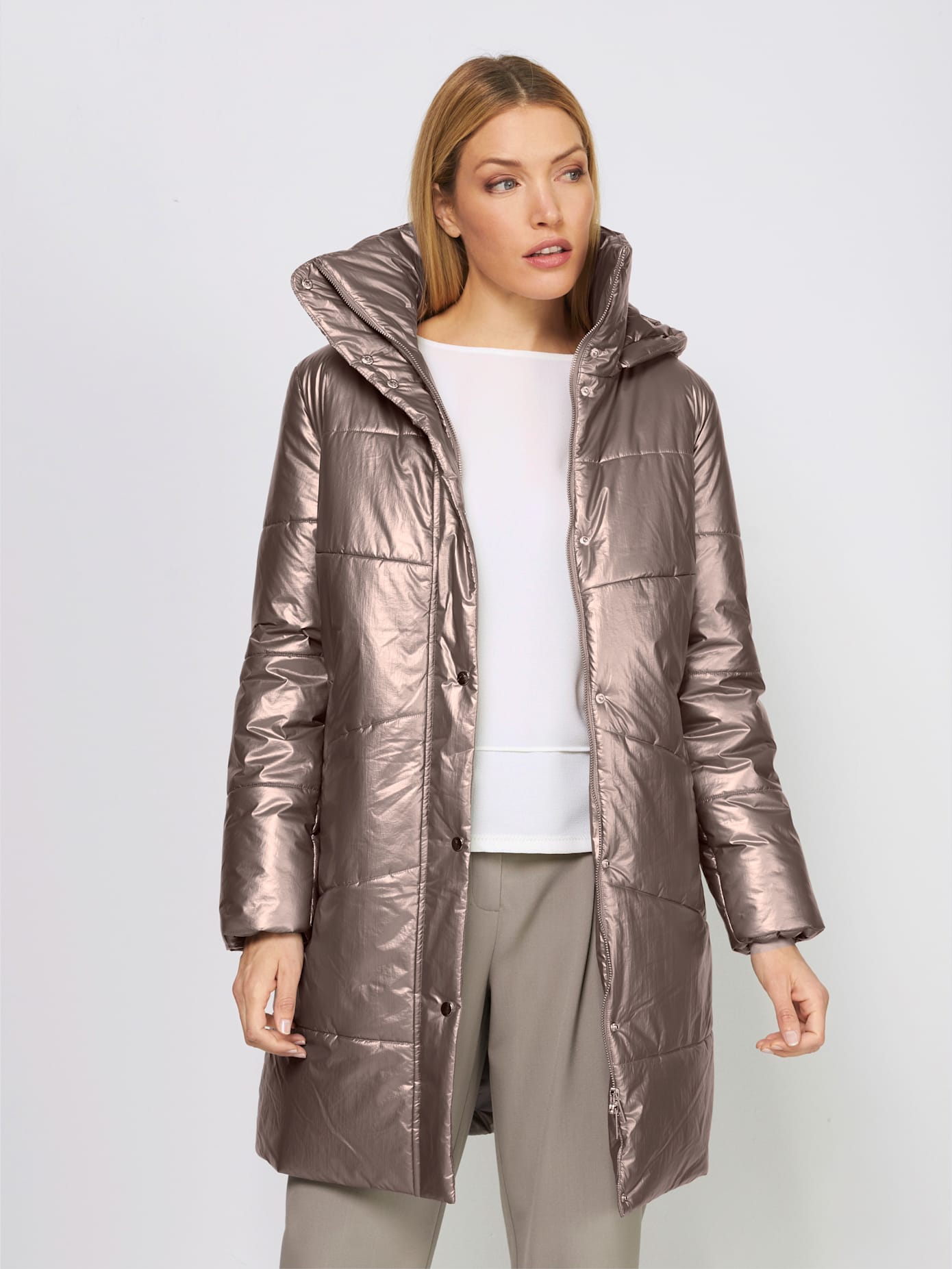 Manteau matelassé aspect métallisé tendance