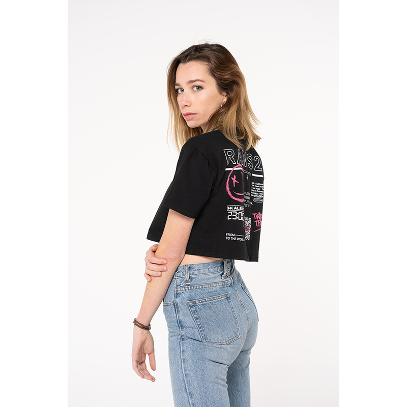 Camiseta curta oversized Qr Rams 23