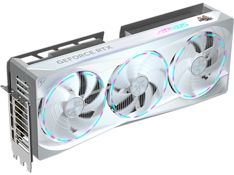 Gigabyte Grafikkarte RTX 5080 Master Ice 16 GB Grafikkarte mit 16 GB GDDR7-Speicher, Windforce Kühlsystem und RGB-Beleuchtung