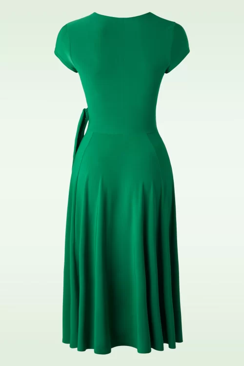 Vintage Chic for Topvintage Layla Cross Over jurk in groen