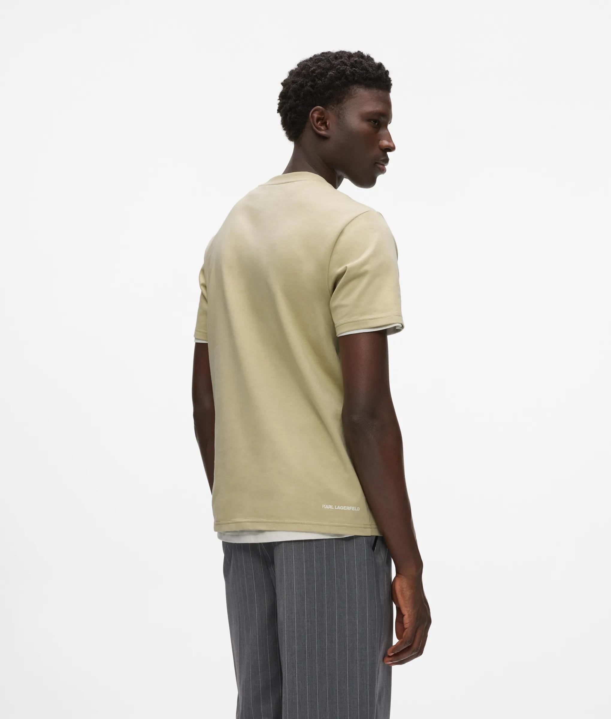 Ikon T-shirt met borstzak en streepjesopdruk