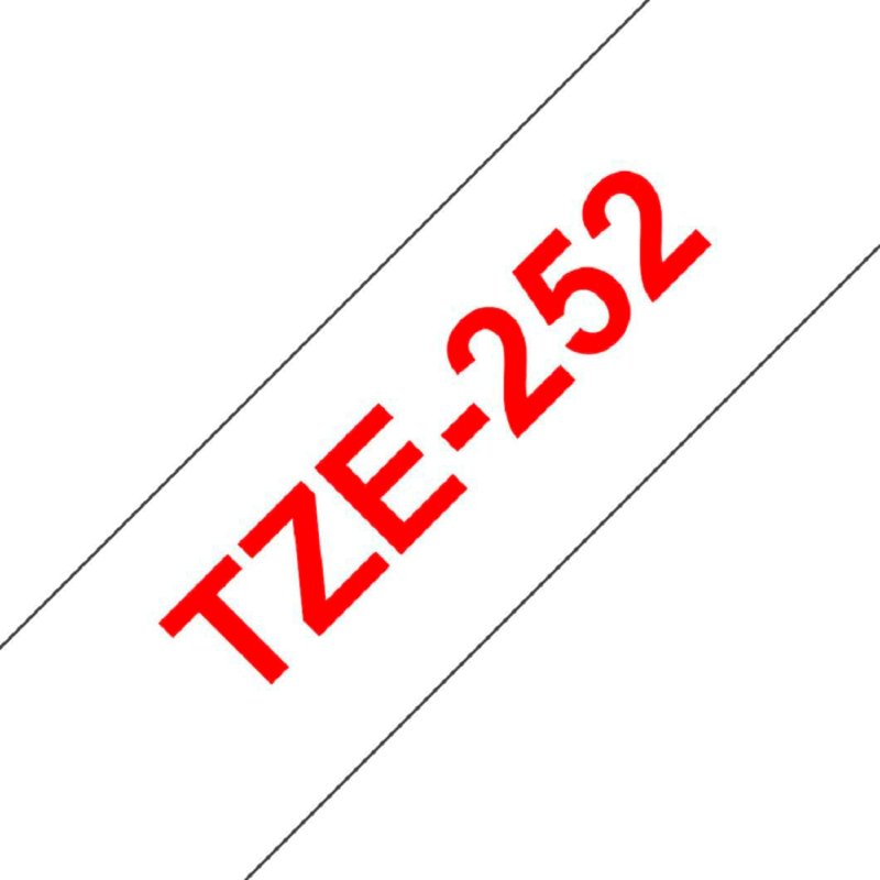 Ruban laminé Brother 24 mm TZE 252 blanc écriture rouge