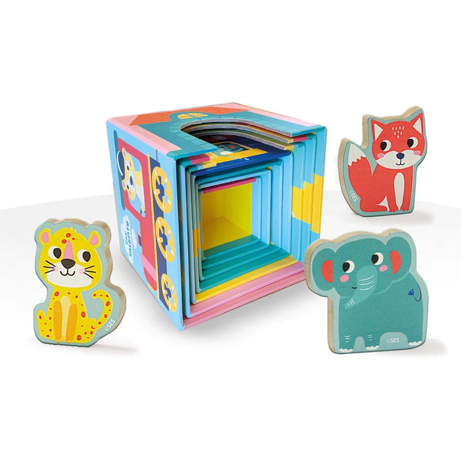 SES Creative® Stapelwürfel mit Tierfiguren