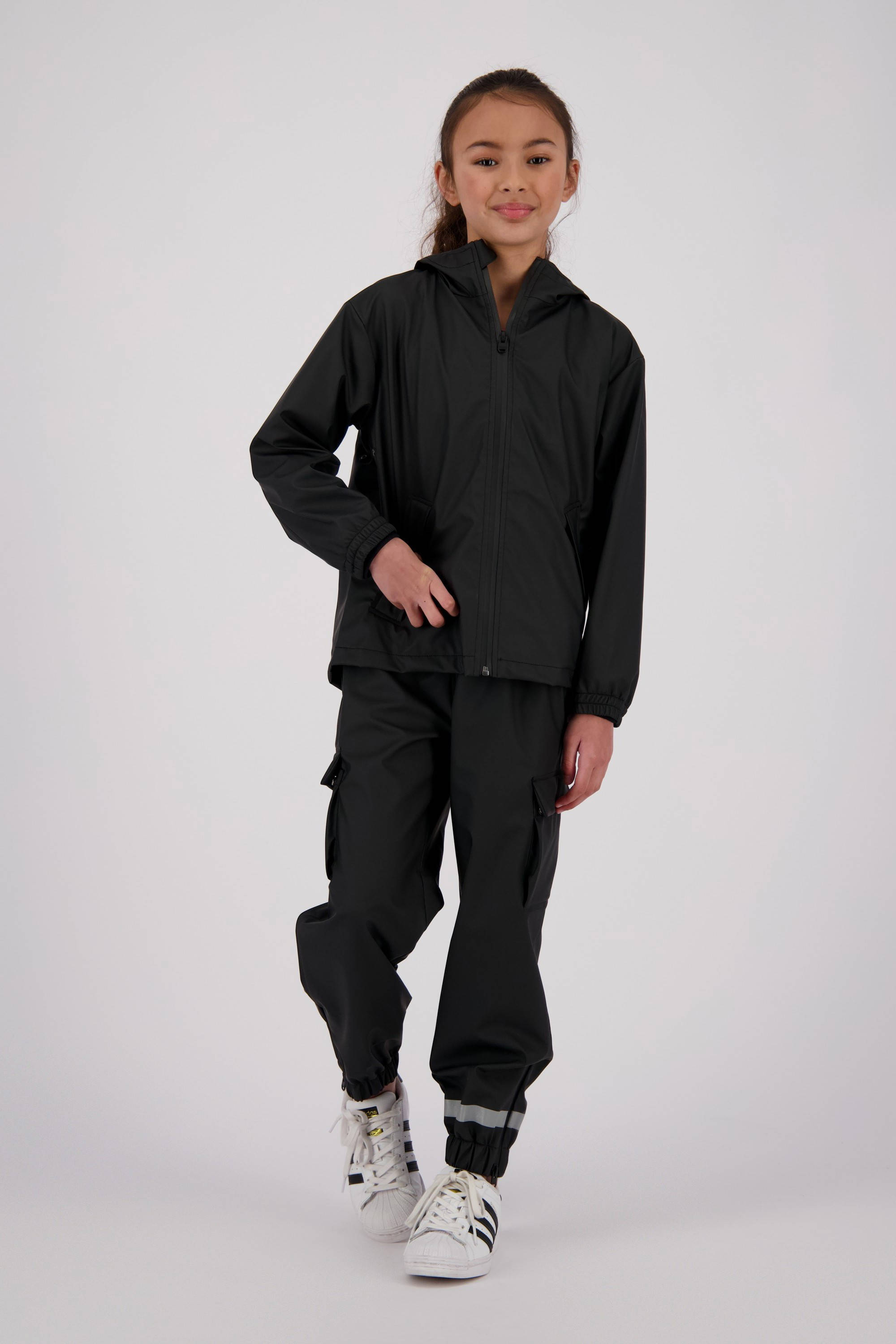 Vingino kids regenjas Thyfoon zwart