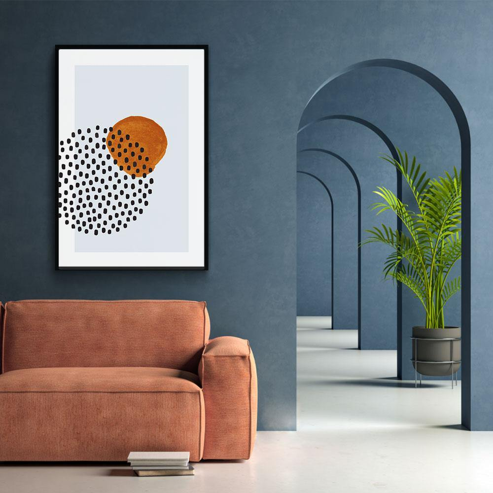 Walljar poster ingelijst - Circle Dots Poster ingelijst - 40 x 60 cm