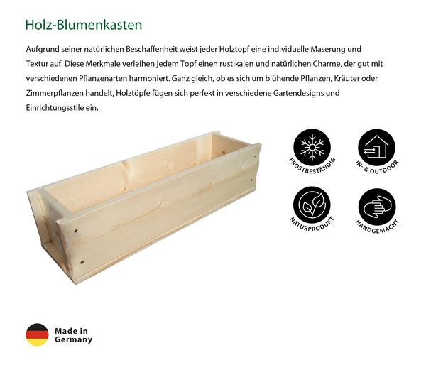 Dehner Holz-Blumenkasten, rechteckig