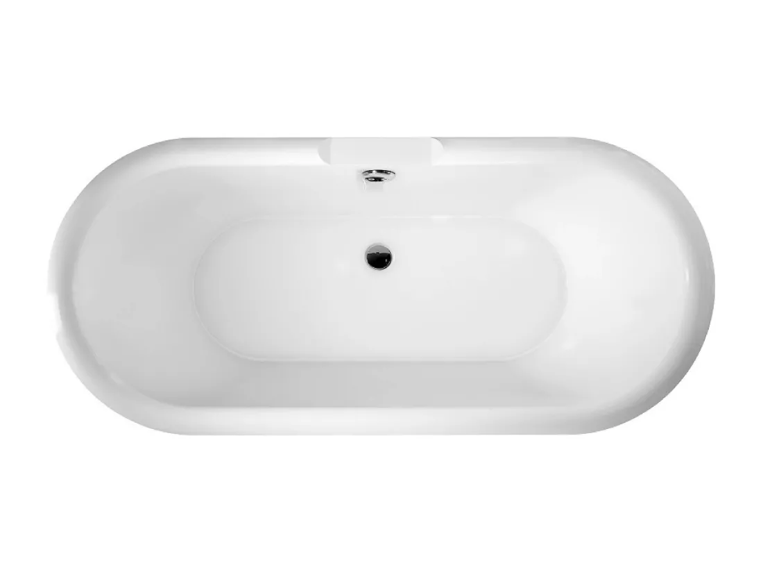 Baignoire ancienne rétro sur pieds CHELSEA Blanche 154 cm Pieds d'Aigle Dorés
