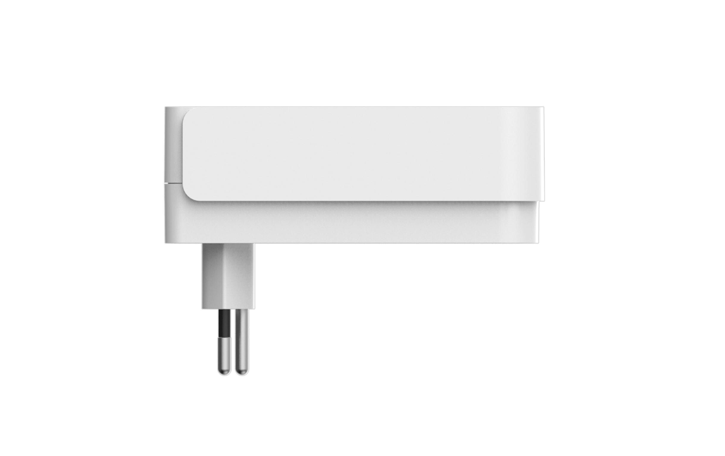 Abzweigstecker 2x T13, USB-A, USB-C mit Kinderschutz, weissMehrfachstecker mit integriertem USB Ladegerät