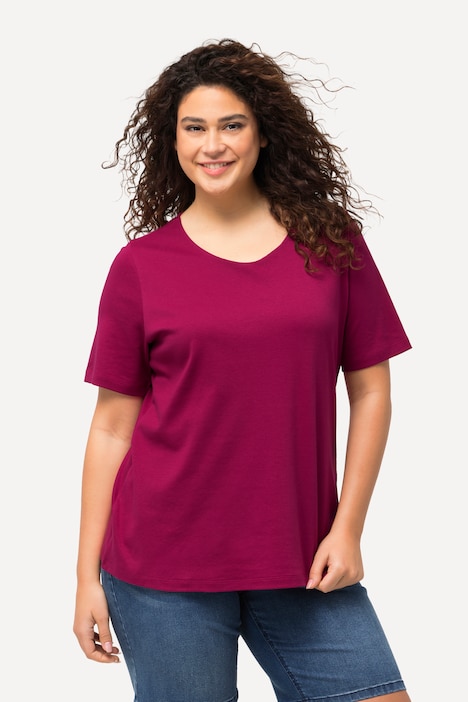 Shirt, doppellagige Vorderseite, Slim, Rundhals, Halbarm