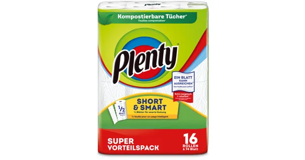 Plenty Short&Smart Haushaltstücher 16x74 Blatt