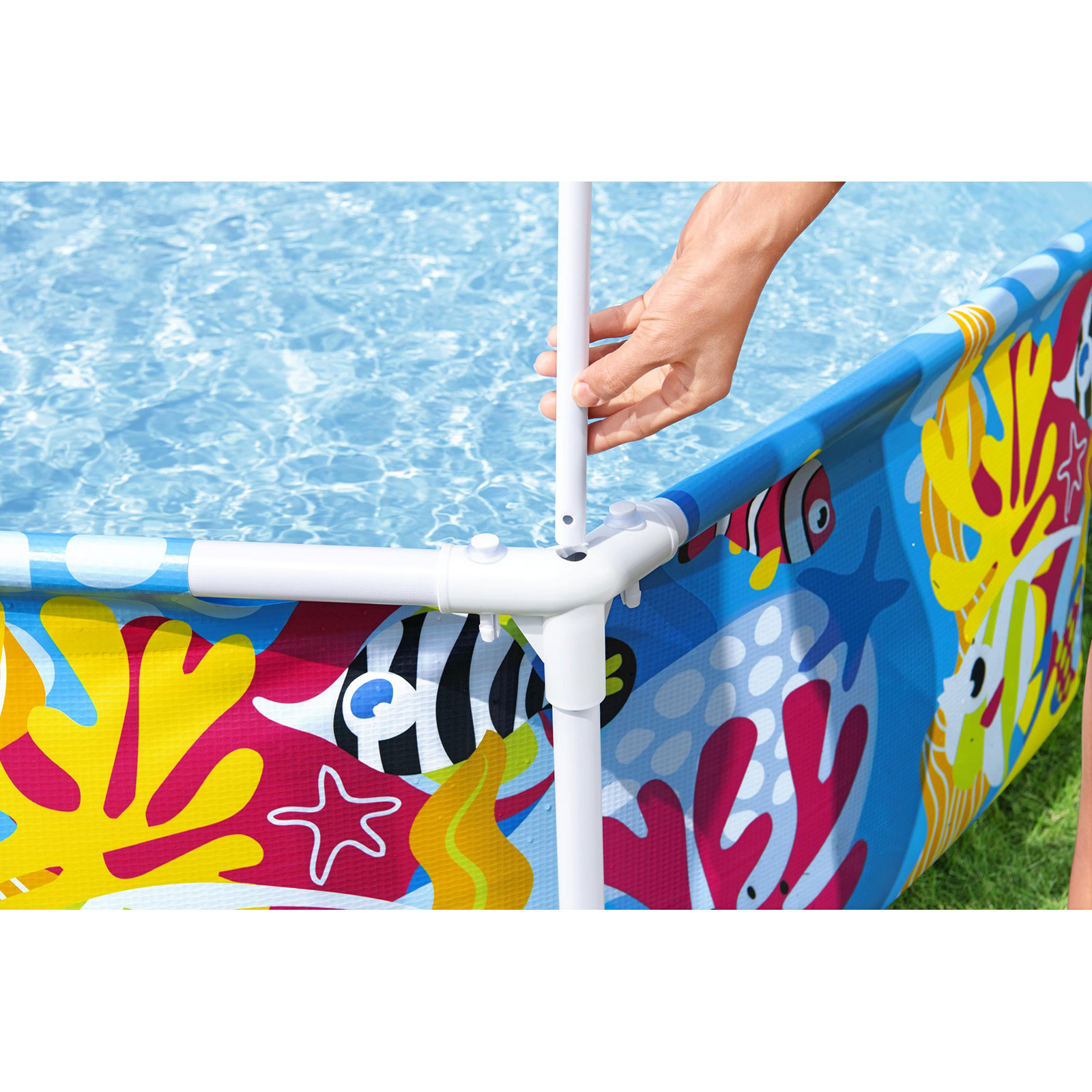 Piscina infantil Bestway Steel Pro com cobertura, 183 x 51 cm