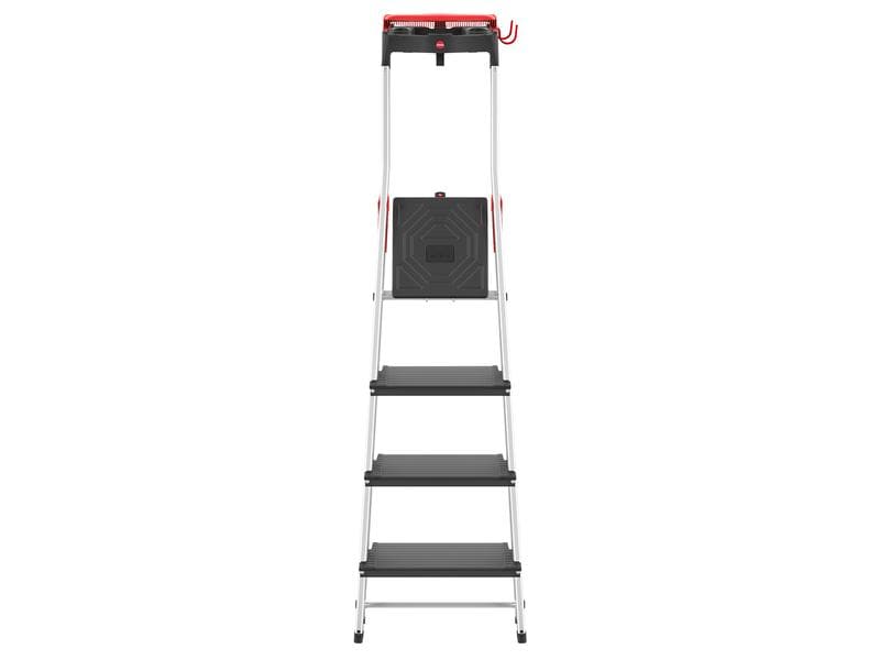 Hailo Bockleiter L100 TopLine 4 Stufen Alu-Sicherheits-Stehleiter mit Multifunktions-Schale