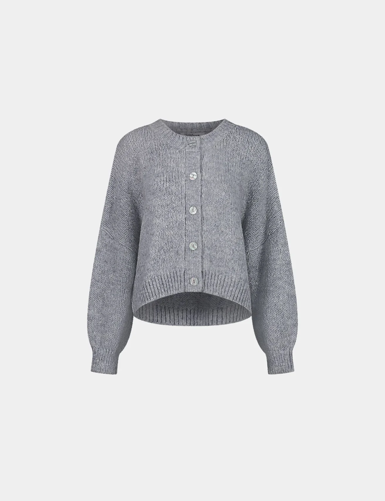 Cardigan en mélange de laine gris chine