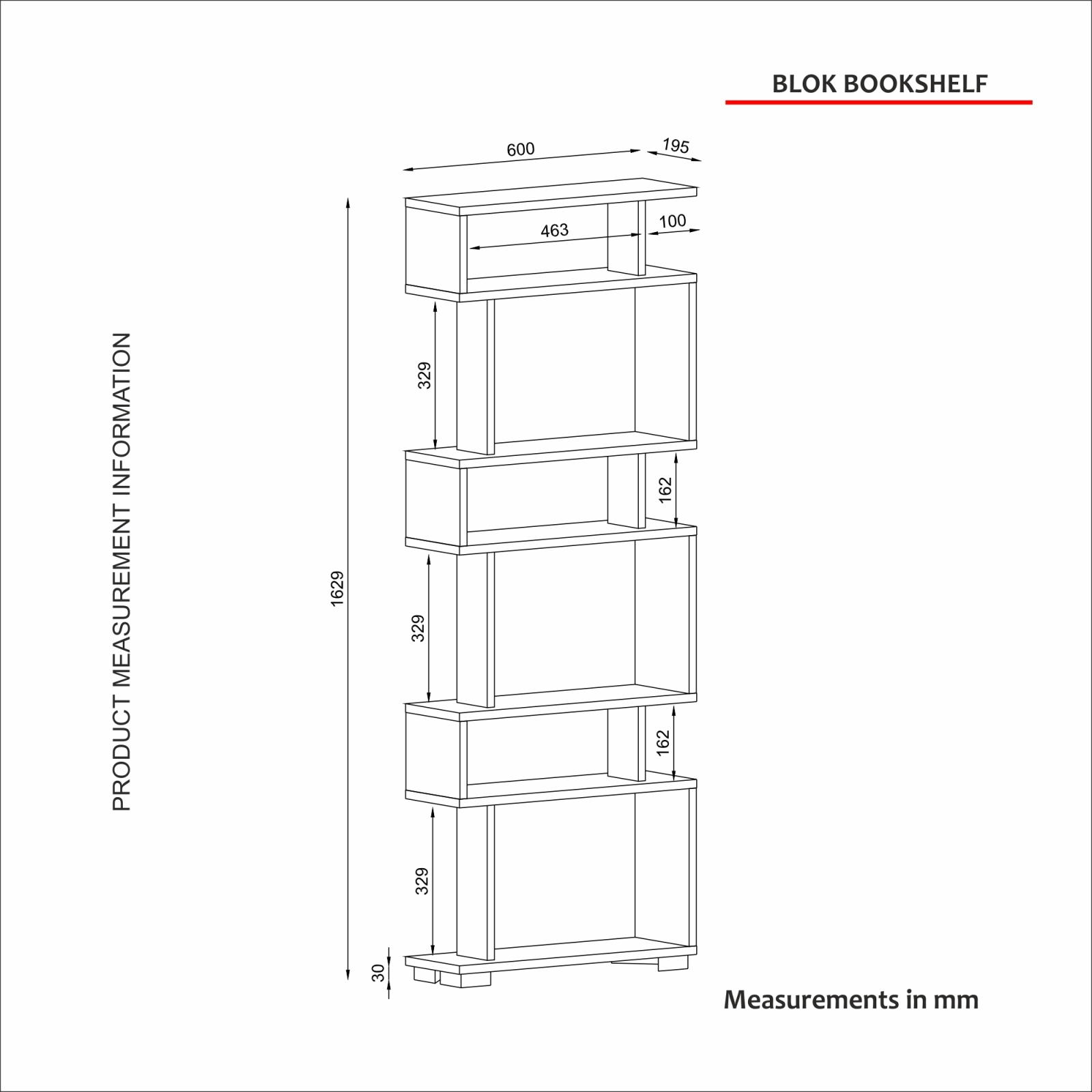 Bücherregal - holzfarben - 60 cm breit