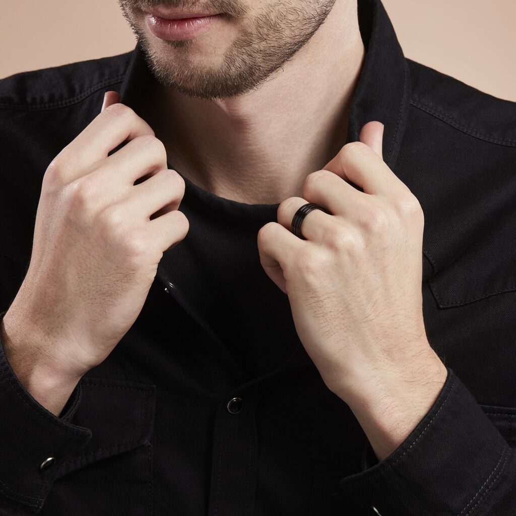 Bague Rico Acier Noir