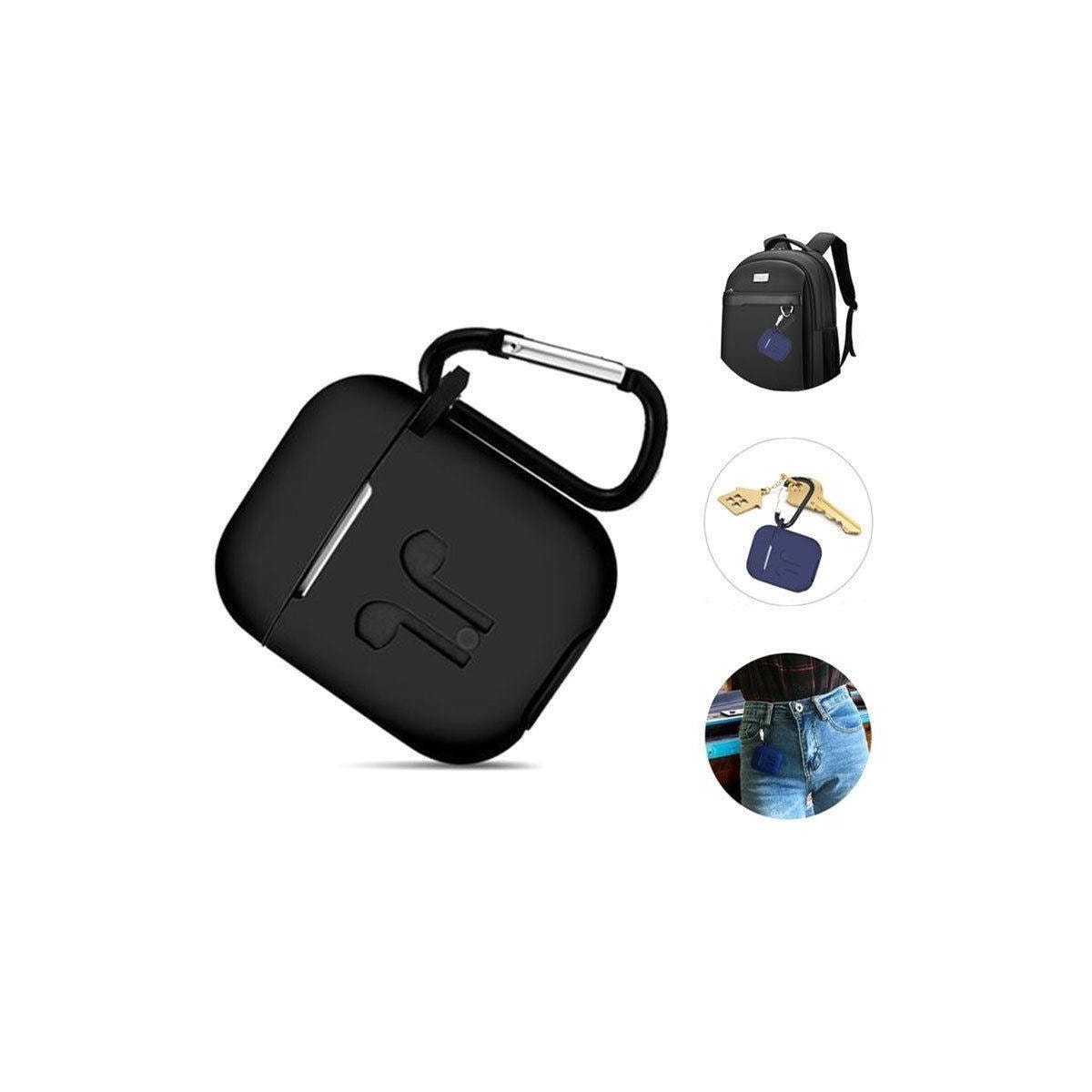Silikonsett for Airpods, silikonetui, stropp, ørepropper i silikon, karabinkrok, svar