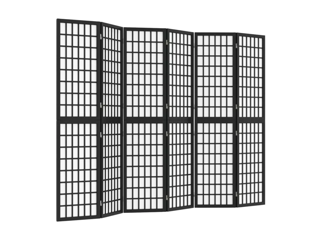 Cloison de séparation pliable 6 panneaux 240x170 cm Noir
