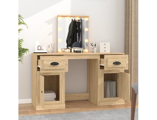 VIDAXL - Coiffeuse avec led chêne sonoma 130x50x132,5 cm