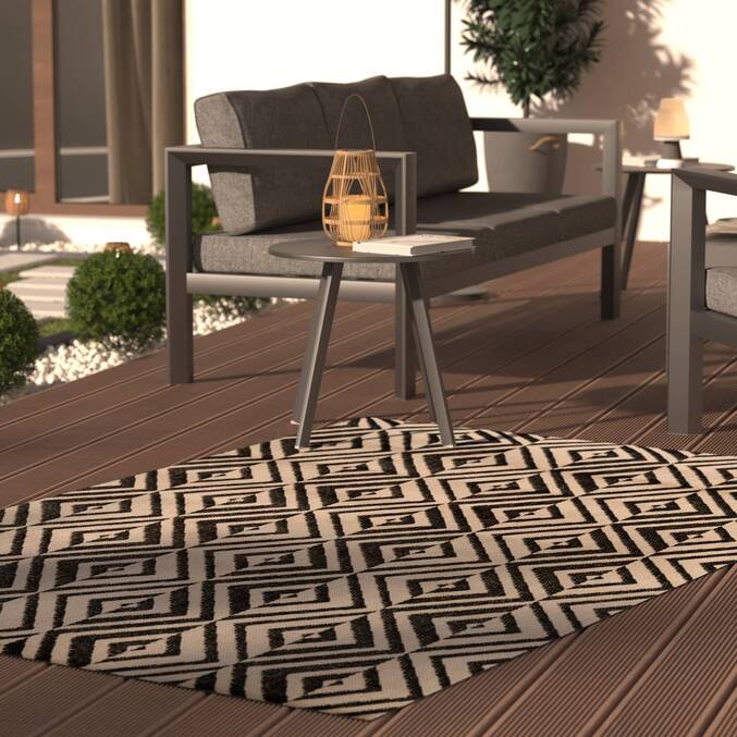 Tapis d'extérieur et d'intérieur COLOR Noir & Blanc