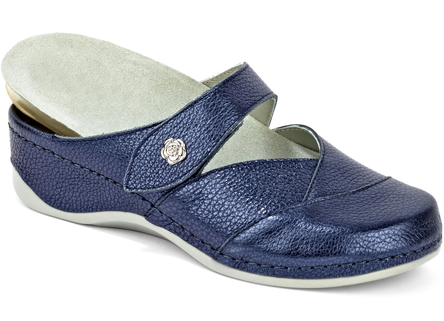 Mubb Clog aus metallisiertem Leder