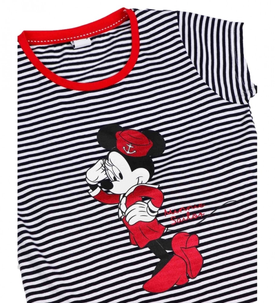 Pijama de marinheira da Minnie Mouse da Disney, azul marinho e vermelho.