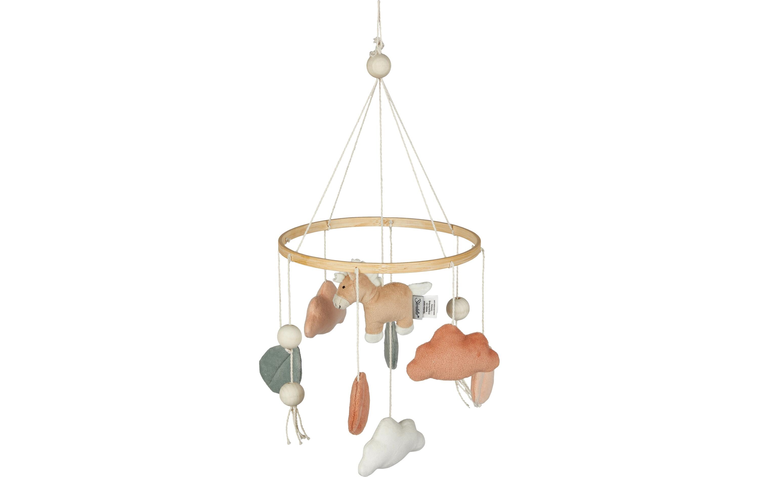 Mobile Pferd Sunny Beige/WeissWattiertes Mobile für Kinder