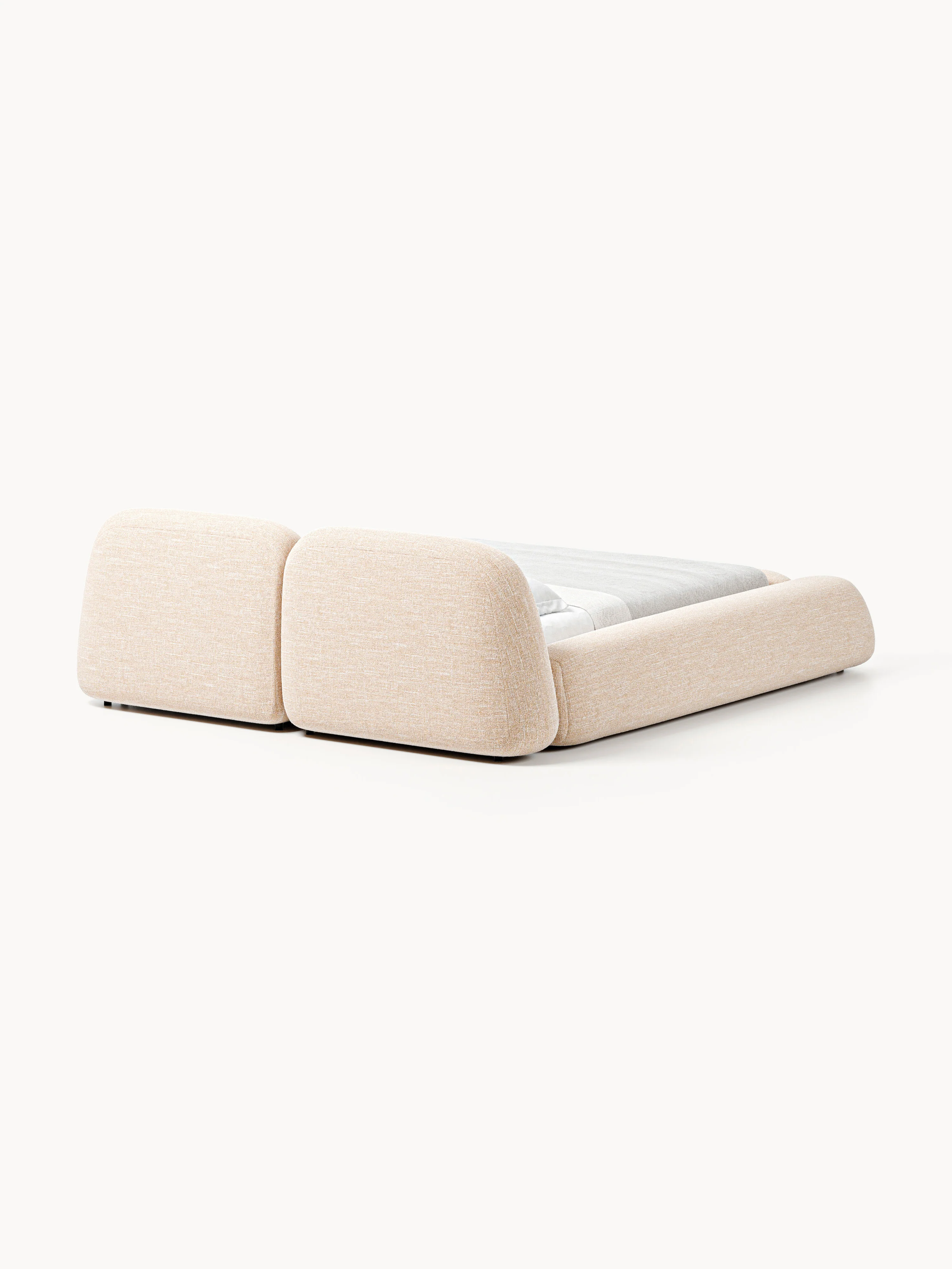 Bouclé gestoffeerd bed Wolke