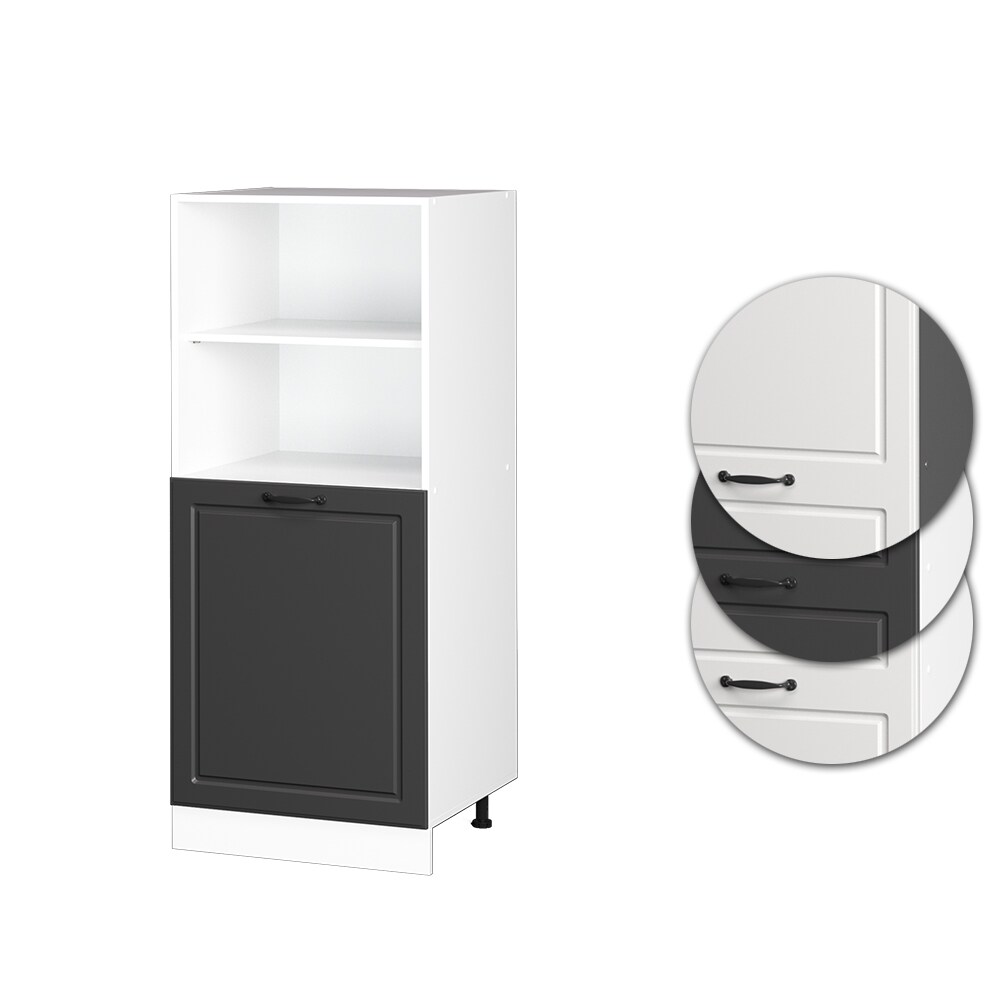 Vicco Backofenumbauschrank Küchenschrank Küchenzeile R-Line Landhaus 60 cm Weiß Anthrazit kleine Tür