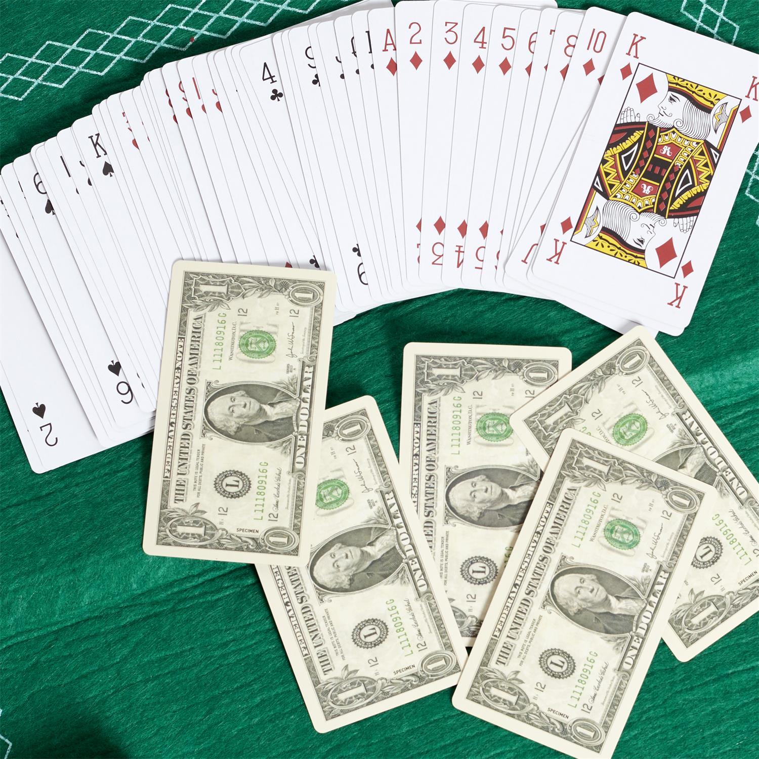 JEU DE CARTES VERSO EURO OU DOLLAR X54 M48