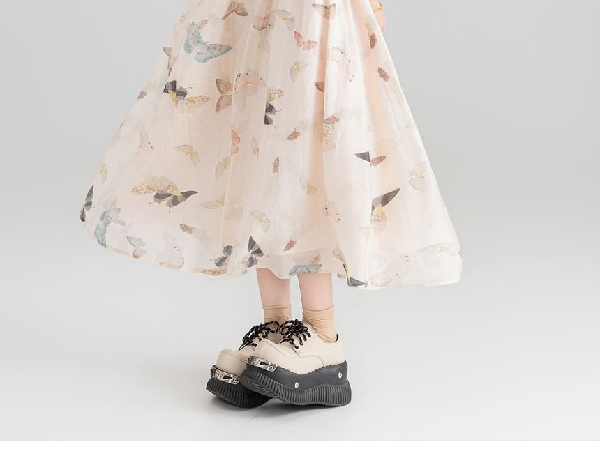Keiko Girl - Mouwloze mini-A-lijnjurk met vlinderprint / maxi-jurk