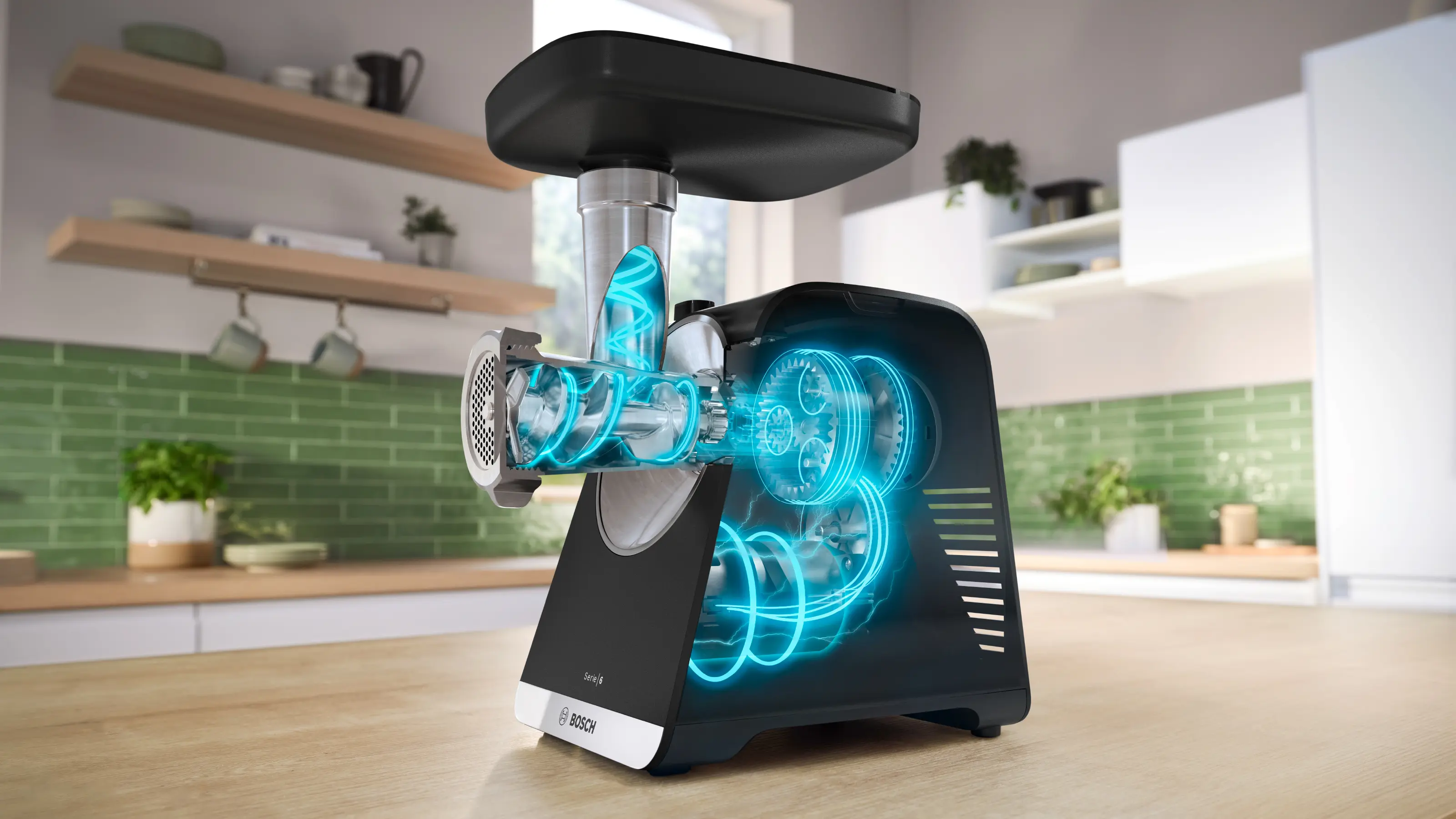 Serie 6 Vleesmolen MultiPower 2100 W Zwart, Metallic zilver