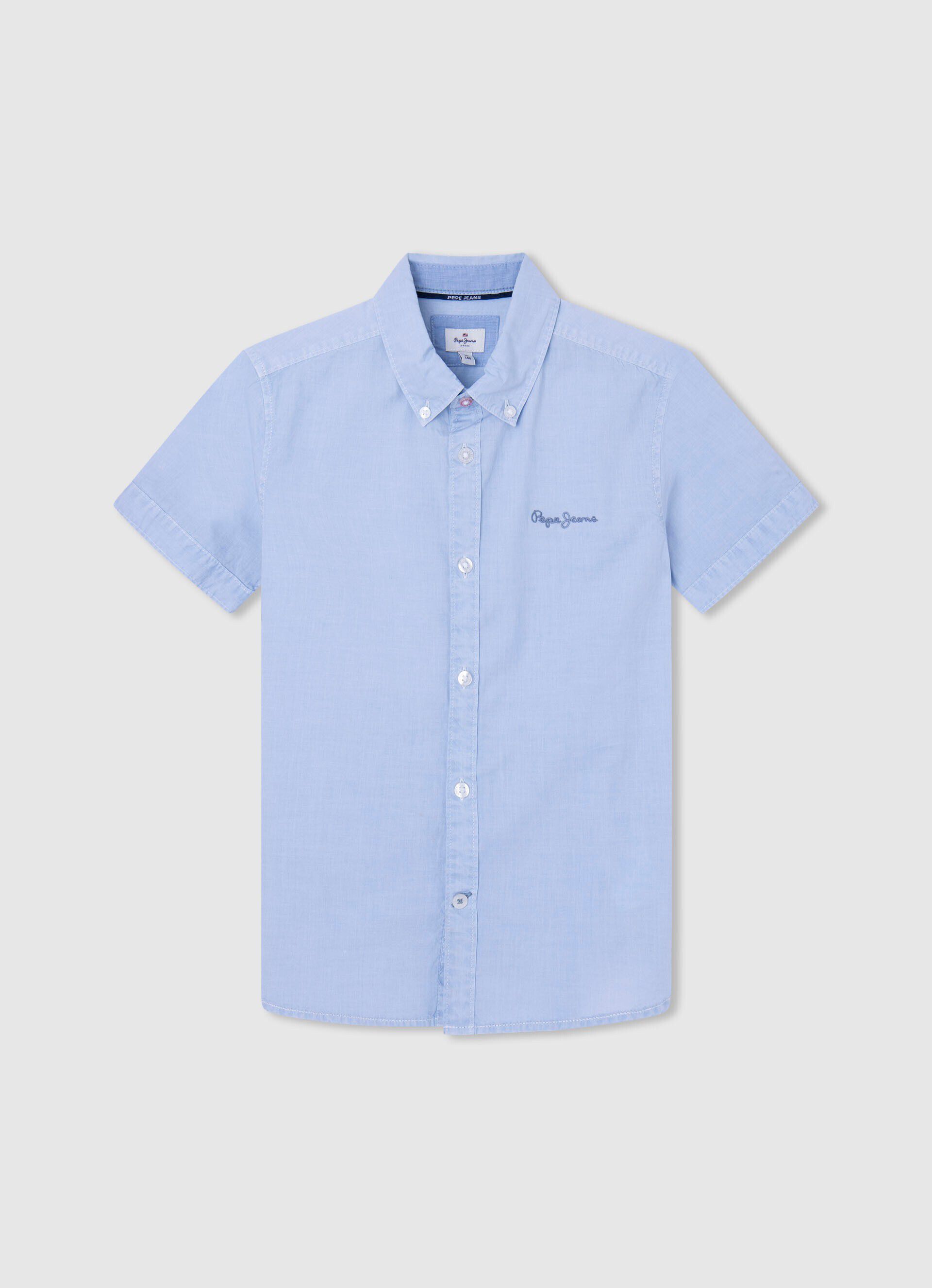 CAMISA MISTERTON DE MANGA CURTA - azul claro