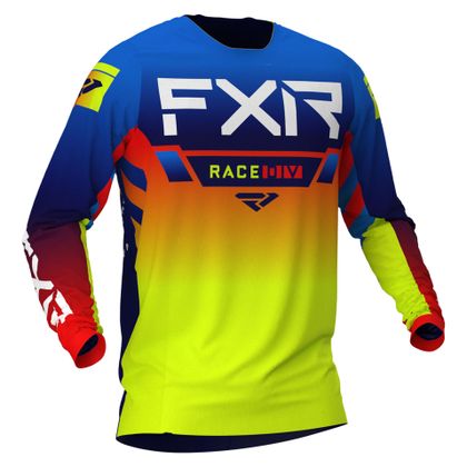 Maillot cross FXR HELIUM BLUE/HI VIS/RED 2024 - Bleu / Jaune