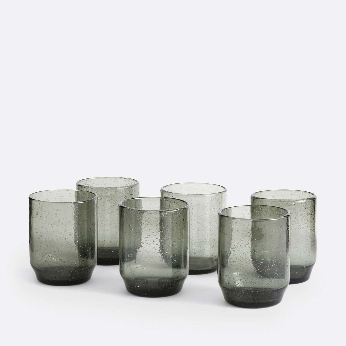 LA REDOUTE INTERIEURS<br>Conjunto de 6 copos de vidro com bolhas, Faraji