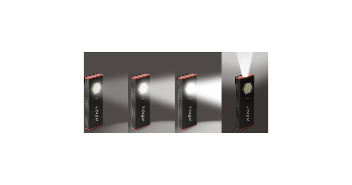 WihaHandlamp 1.200 lm zaklamp  (Zwart/rood, 80-1200lm)