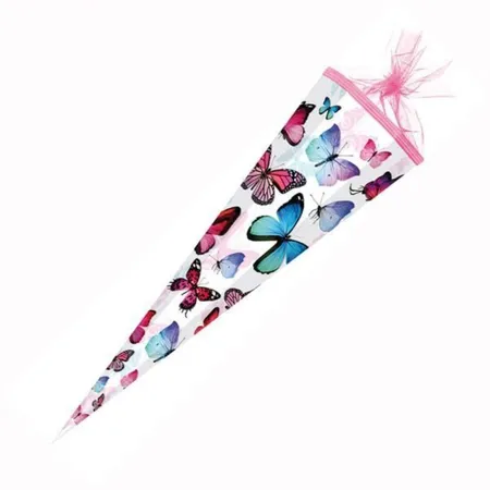 Nestler Schultüte Schmetterling mit Tüllverschluss, 6-eckig, 85cm