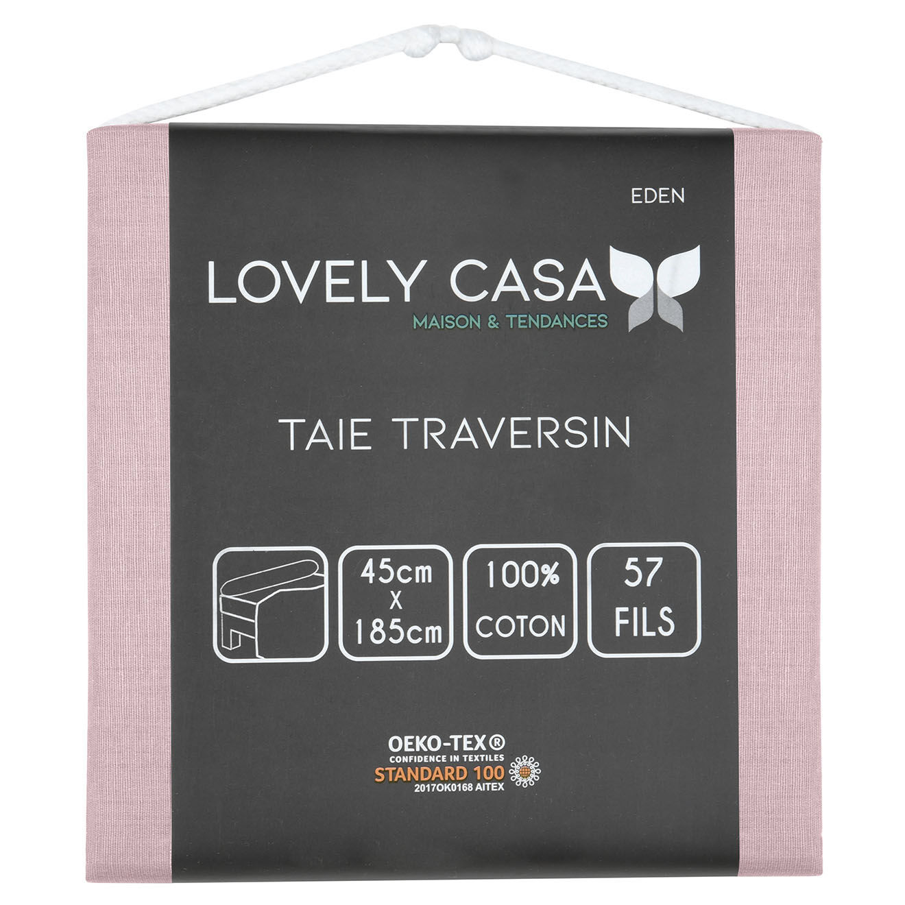 Stof Taie de traversin Eden vieux rose - 45x185 cm