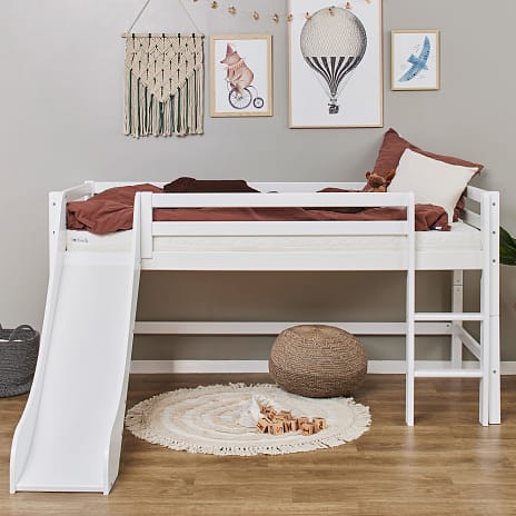 Hoppekids ECO Dream halvhøj seng med rutsjebane 90x200 cm