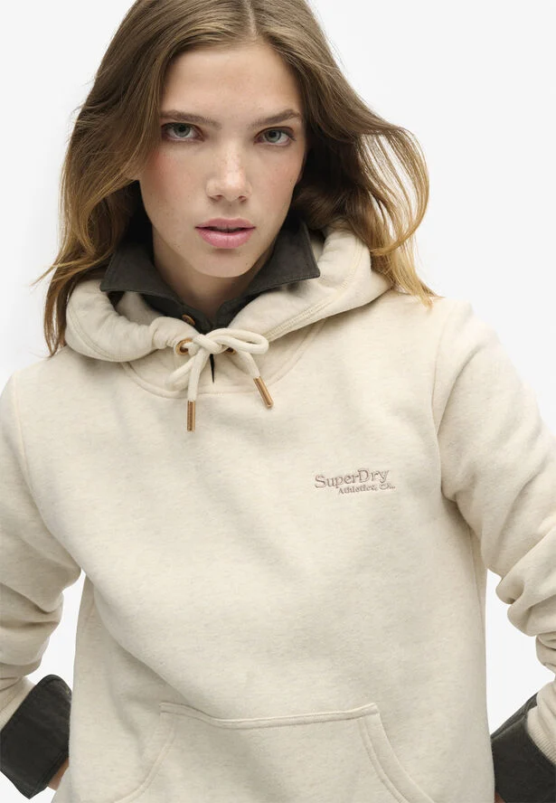 Superdry ESSENTIAL LOGO HOODIE Light oat marl