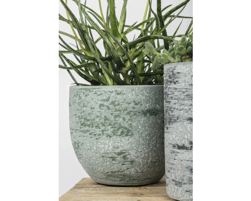 Keramische plantenpot Ø 14 cm H 12 cm groen