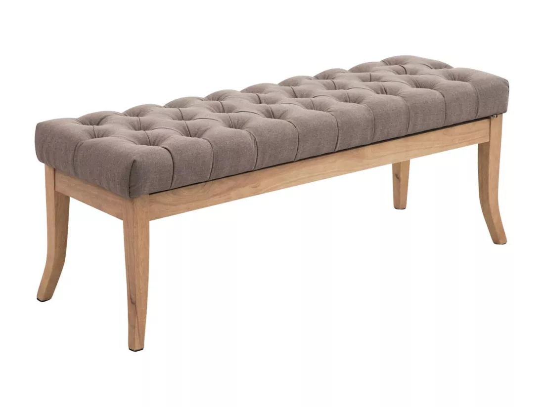 Banquette - Tissu & Bois - Taupe - Ramses