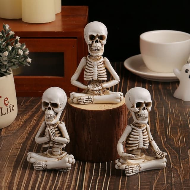 3 STK Halloween Uhyggelig Horror Ornament Skræmmende dekoration Skeletfigurer