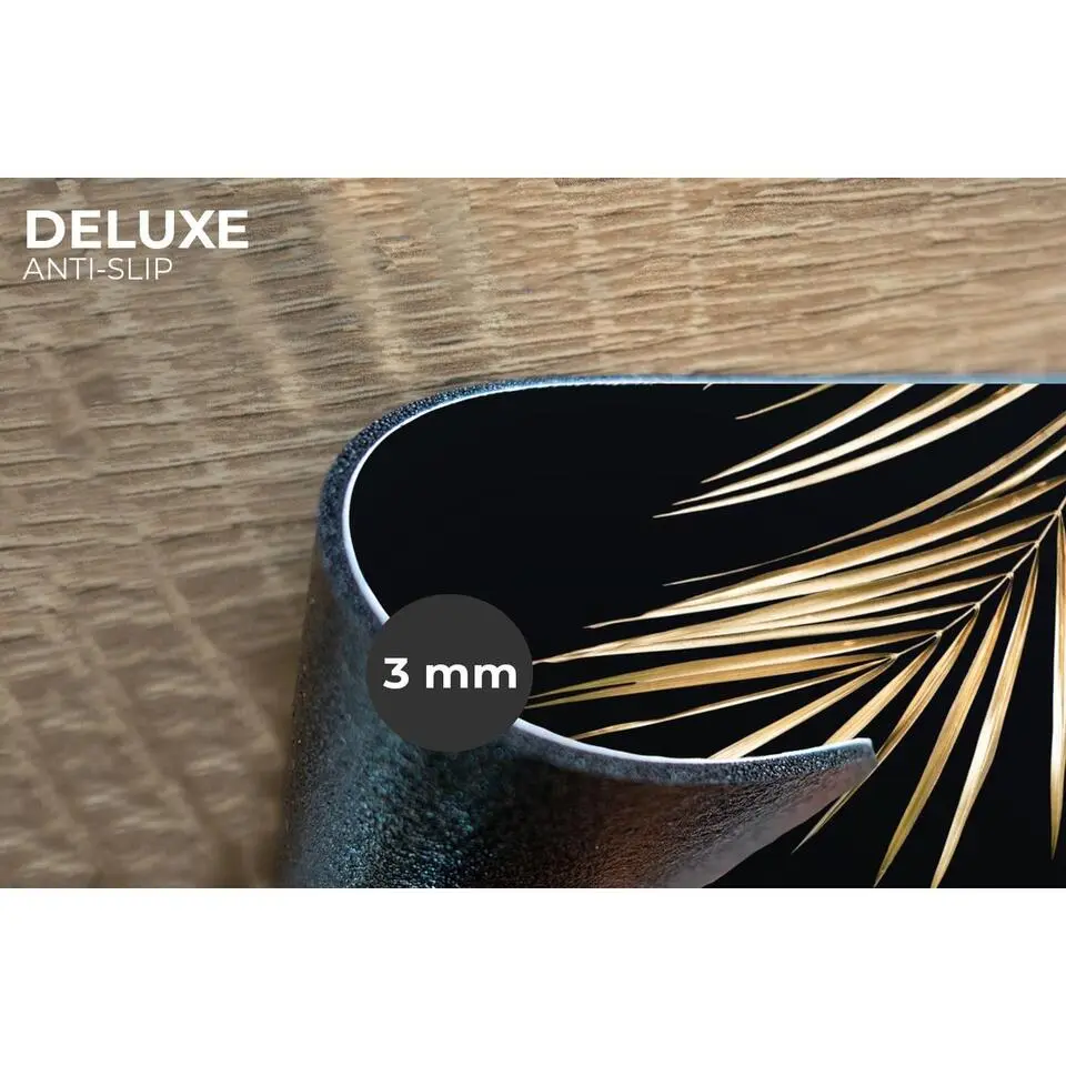MuchoWow Placemat (6stuks) 45x30cm Bladeren Planten Goud Zwart