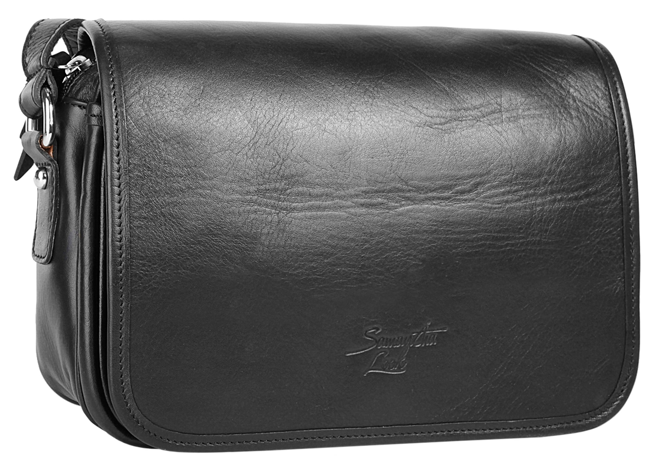 Samantha Look Umhängetasche echt Leder, Made in Italy